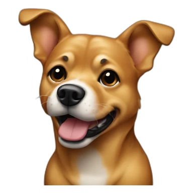 caramel dog stand black mouth sticker