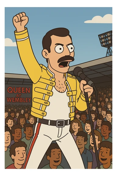 Freddie Mercury people lots of people Queen at Wembley sticker