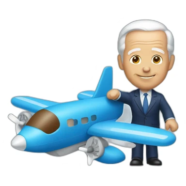 Biden holding a Toy plane sticker