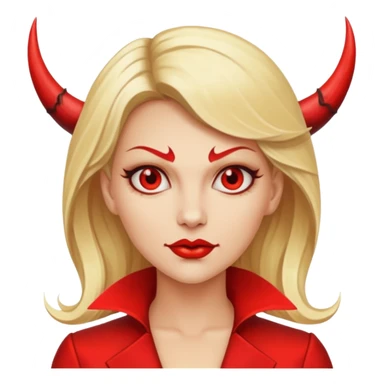 Fashion woman devil officecore with blond hair sticker
