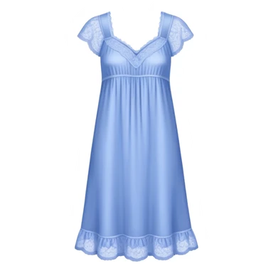 Periwinkle silk lace-trim nightgown sticker