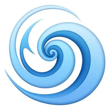 simple stylized wind swirls, minimal and clean, soft blue gradient, smooth lines sticker
