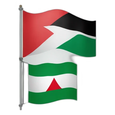 Algérienne flag and palestine flag sticker