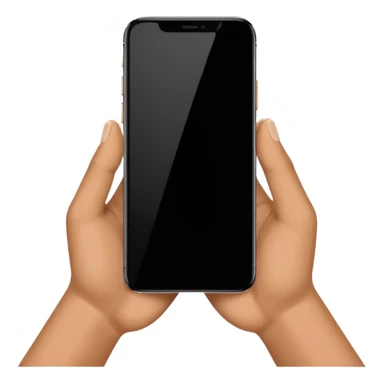 one hand showing iphone 17 pro with black screen frontal view, only hand and phone sticker