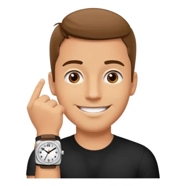 man wearing a black strap watch sticker