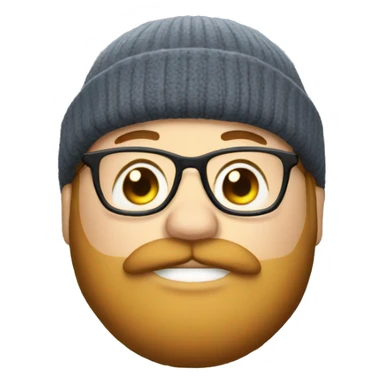 Chubby, beard, glasses, beanie sticker