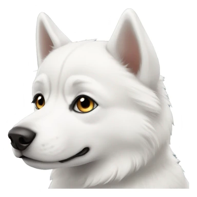 White little husky dog with black eyes sticker