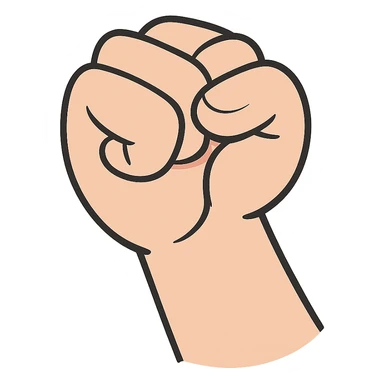 flat toon style gripped hand sticker