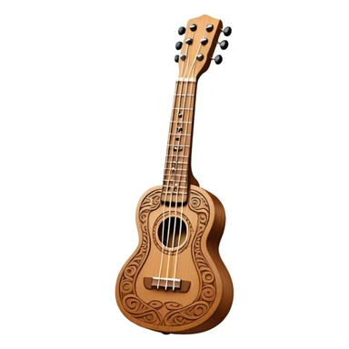 Ukulele with Polynesian carvings sticker