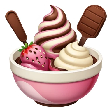 Neapolitan ice cream scoops in a bowl sticker
