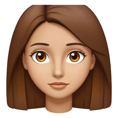 Woman with brown straight hair, brown eyes, slightly tan skin  sticker
