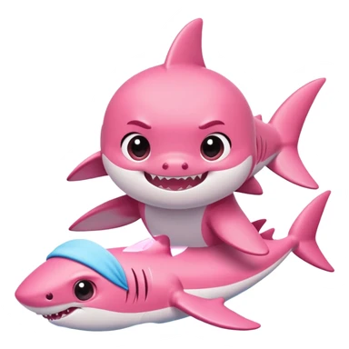 baby shark getting massage sticker