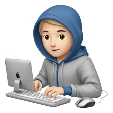 a 3d hacker with computer sticker