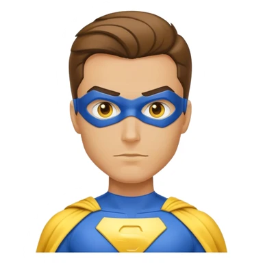 súper hero with a blue and yellow suit  sticker