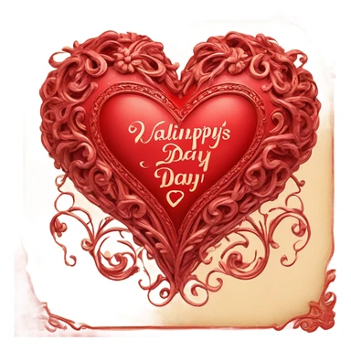 vintage valentine’s day card red sticker