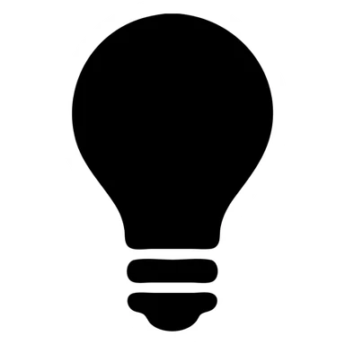 bulb, solid filled icon, bold and recognizable sticker