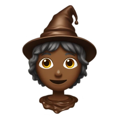 Une sorcière à paillette qui mange du chocolat sticker