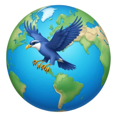 hirondelle avec globe terrestre sticker