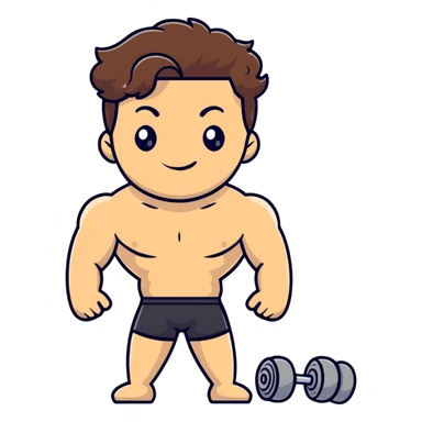 shirtless male athlete with white skin and wavy brown hair sticker