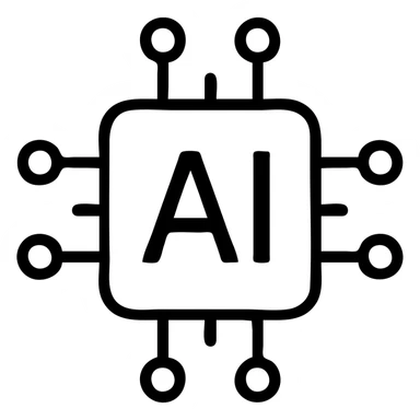 AI icon, bold outlined style sticker