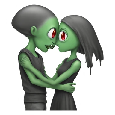 Alien xenomo in love couple sticker