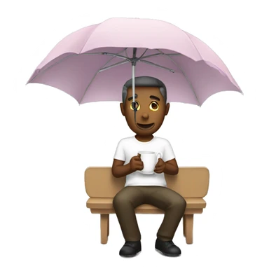 drinking tea with umbrella sticker