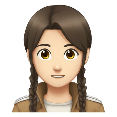 Sasha Braus brown hair hair in a ponytail anime attack on titan sticker