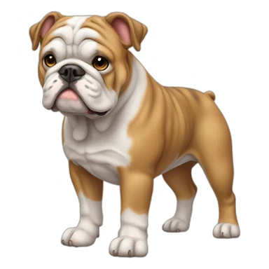 Dog english Bulldog full body sticker