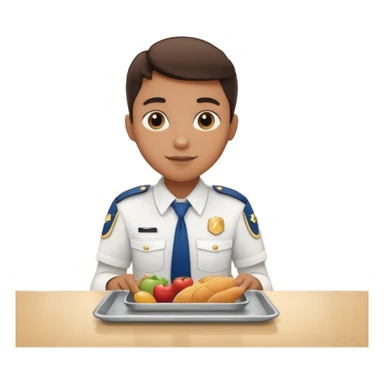 hazme una persona atendiendo en un comedor universitario sticker