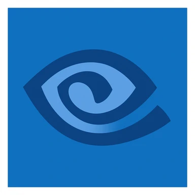 Reimagine the NVIDIA logo in a minimalistic, flat blue style consistent with previous icons in this style. Use a solid blue background behind the stylized eye, with the eye and details in blue shades. Keep the design clean, simple, with minimal use of other colors, prioritizing clarity and recognizability. sticker