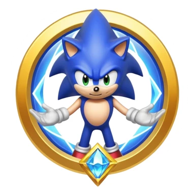 I want Sonic the hedgehog with chaos emeralds with the aura transformation ssj sticker