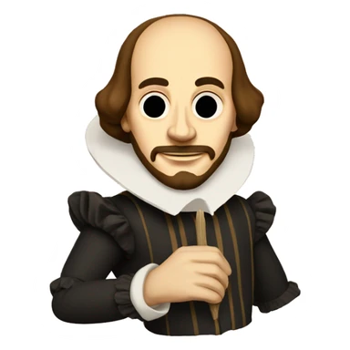 Shakespeare holds a tragic mask in his hand sticker