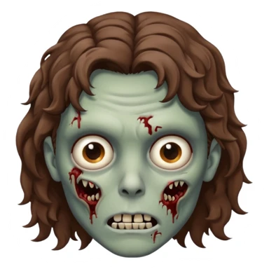 Zombie with lil bit curly medium brown hair sticker