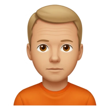 Donnie Wahlberg brown eyes,dark blonde hair, orange shirt  sticker