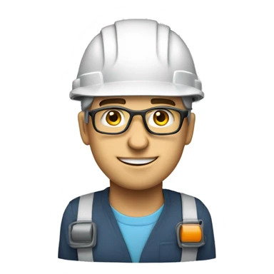 Caucasian  engineer man wearing a safety helmet, safety glasses and earplugs sticker