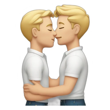 gay grown white couple kissing sticker