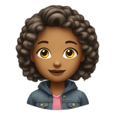 cute trendy little girl, sticker