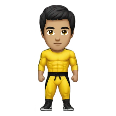 Bruce lee in yellow adidas dress sticker