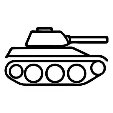 Ukrainian tank with tracks and angled armor, military vehicle sticker