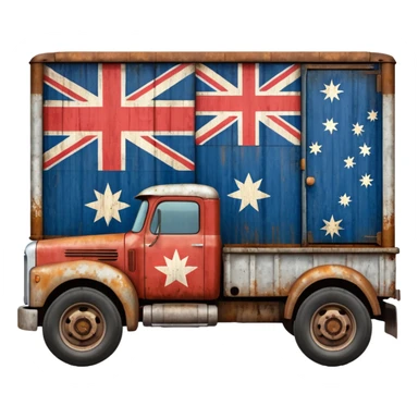 Old Mack truck with Australian flag  on door sticker