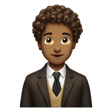 rich boy with curly brown hair sticker