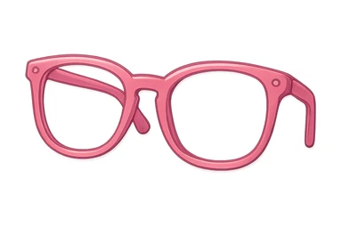 pink glasses, digital illustration sticker