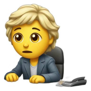 sad you are working at a desk sticker