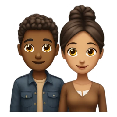 a brown boy and a brown girl in Budapest sticker