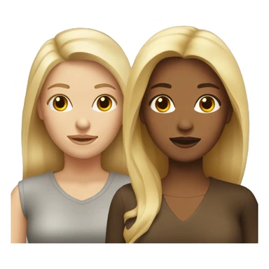 One blond Woman and one Brown Haie Woman  sticker