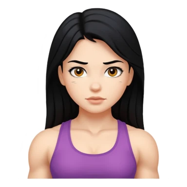 Girl with black hair and muscular  sticker