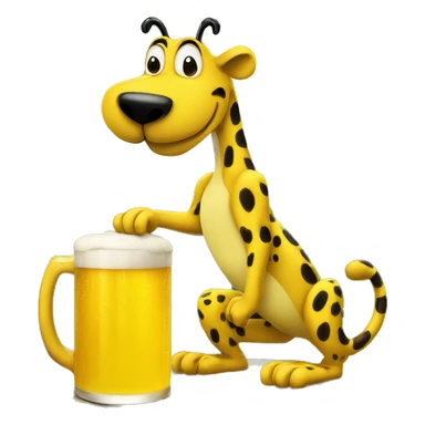 le marsupilami avec une bière a la main sticker