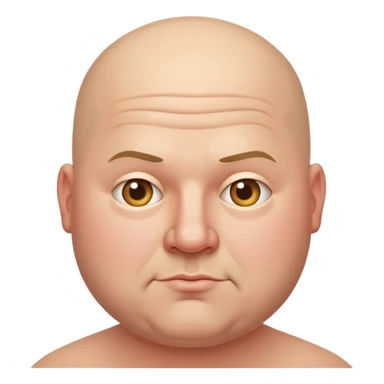 bald fat guy  sticker
