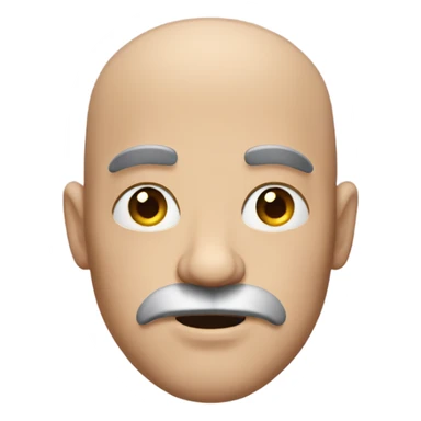 bald man with intense eyes and big mustache sticker