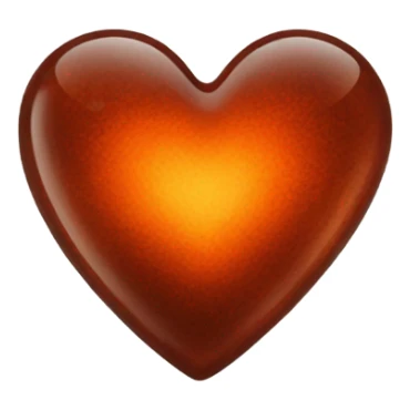 Burnt sienna glass heart sticker